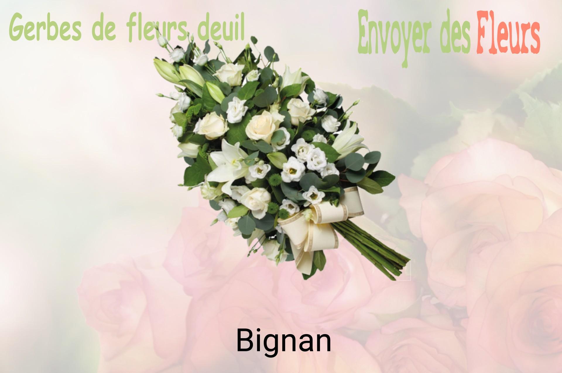 Gerbe de fleurs de deuil livrée à Bignan